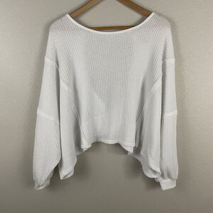 We The Free Womens S White Love Me Thermal Top Cut Out Back